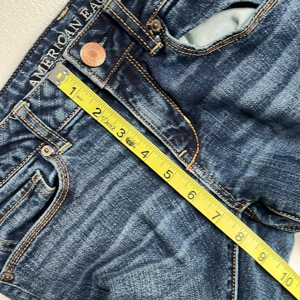 ๐๏ธ๐น American Eagle Outfitters โข Skinny Stretch Dark Wash Jeans โข Size 4 Regular - Picture 6 of 12